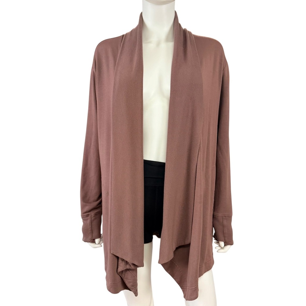 Athleta Drape Cardigan Open Front Pocket Thombhole Athleisure Layering Capsule L
